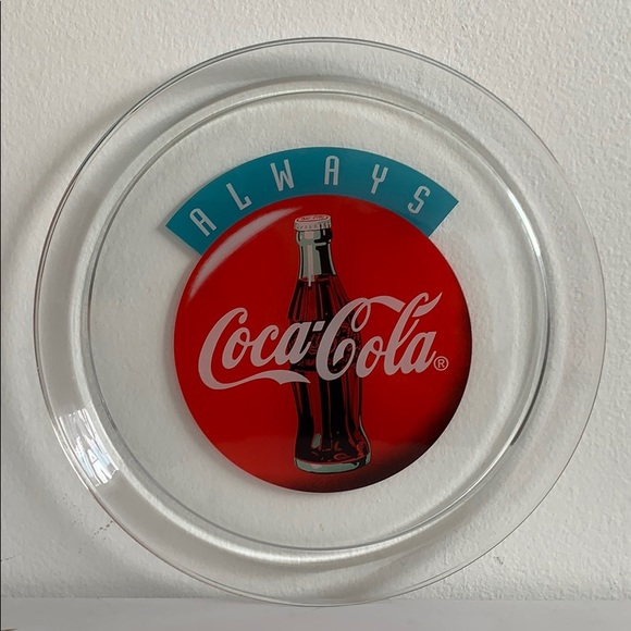 VINTAGE 1993 Always Coca Cola Glass Tray - Picture 2 of 6